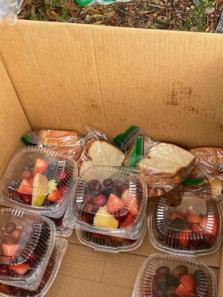 Boxes of meals ready for delivery