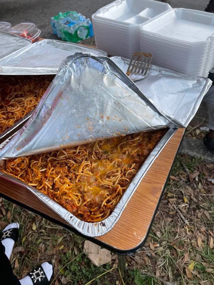Fresh pasta prepared for the community